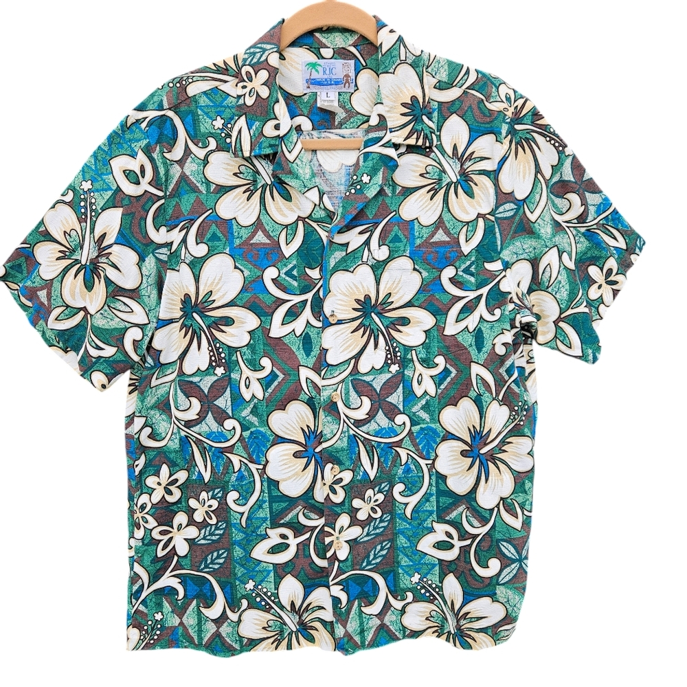 Vintage RJC Men's Hawaiian Shirt Large